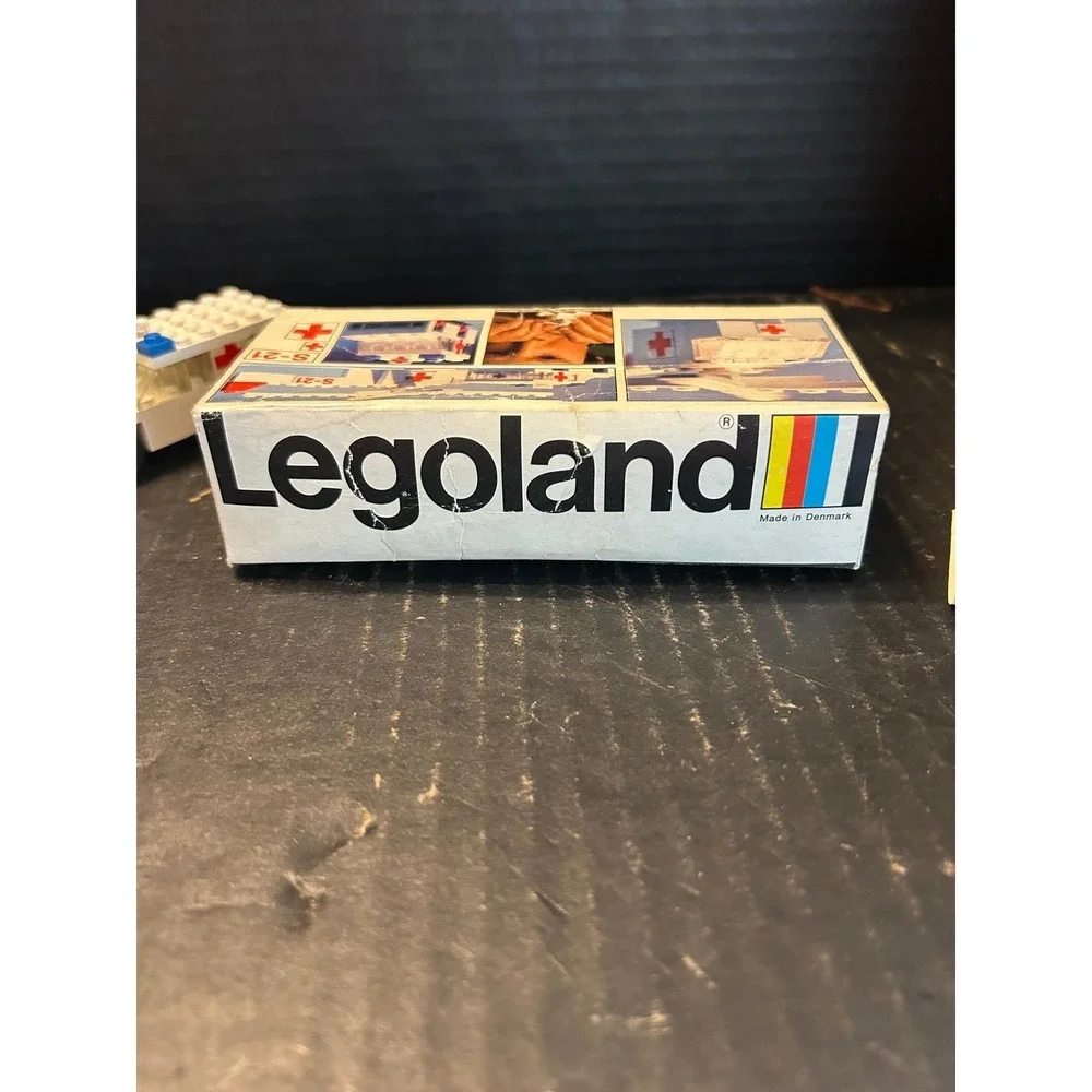 Vintage Lego 653 Rescue Units ambulance helicopter Legoland 653-1 Orig Box